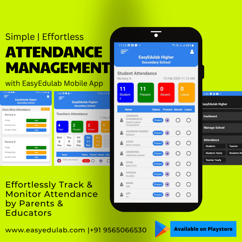 EasyEdulab Attendance management feature: Online School Management Software